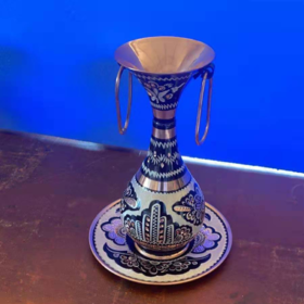 320164手工紫铜雕花珐琅彩-瓶H 15/7*