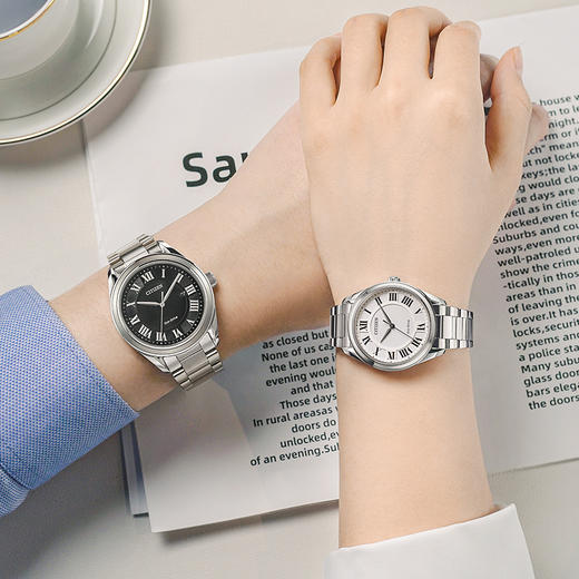 西铁城（CITIZEN）光动能女表罗马数字情侣表女款EM0970-53A 商品图8