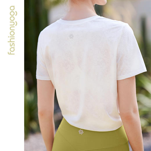 【捡漏不退换】F12306凡圣瑜伽庭花运动长款T恤（不含胸垫） 商品图2