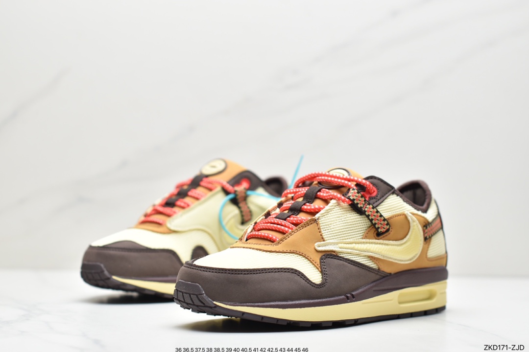 耐克travis scott x nike air max 1 cactus jack低帮复古百搭休闲
