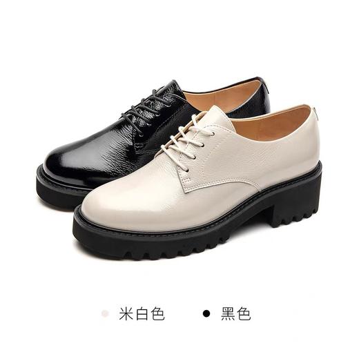 莱尔斯丹2022春夏新款时尚系带厚底英伦风女单鞋3M52101 商品图3