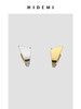 HIDEMI简约设计感几何夹子式金银双色耳环 商品缩略图0
