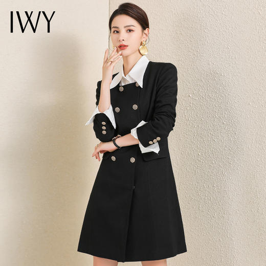 IWY/高端黑色西装外套女中长款新款高级感气质休闲西服职业装AC221+B195 商品图1