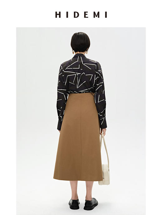 HIDEMI几何印花廓形衬衫 红白/黑绿 商品图11
