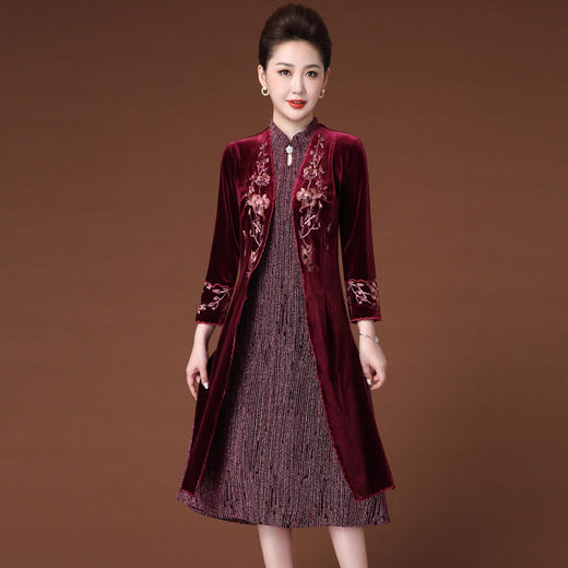 JC-JY-962刺绣连衣裙套装婚庆婚礼两件套 商品图1