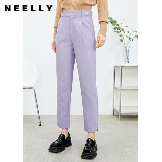 NEELLY纳俪商场同款西装裤高级感垂感直筒休闲裤女春季新款小个子N22012H01048 商品图0