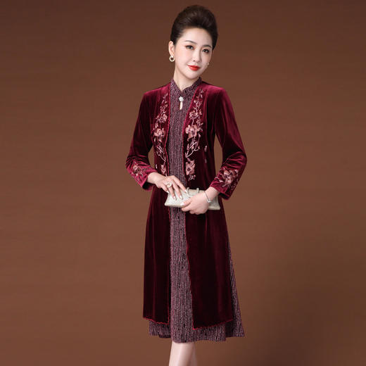 JC-JY-962刺绣连衣裙套装婚庆婚礼两件套 商品图3