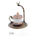 320254手工紫铜雕花珐琅彩吊挂咖啡杯13cm*12cm 商品图1