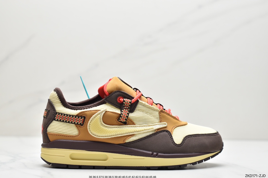 耐克travis scott x nike air max 1 cactus jack低帮复古百搭休闲