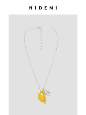 HIDEMI简约几何设计感不对称可拆卸式金银双色项链