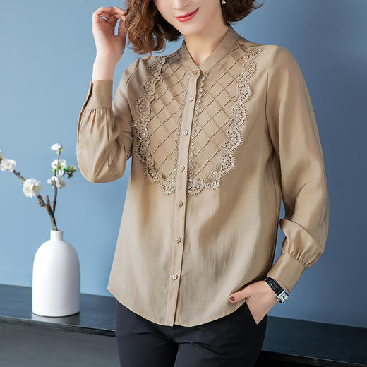 CCFS-WYY22603新款时尚气质休闲立领长袖衬衣 商品图3