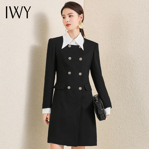 IWY/高端黑色西装外套女中长款新款高级感气质休闲西服职业装AC221+B195 商品图0