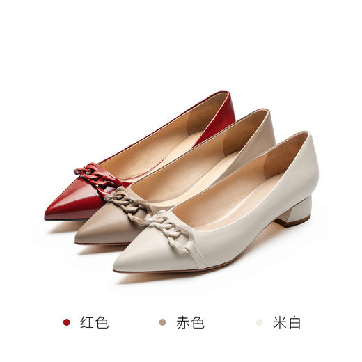 莱尔斯丹2022春夏新款尖头浅口中跟女单鞋3M35508 商品图2