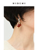 HIDEMI简约几何设计感不对称可拆卸式红色烤金耳环 商品缩略图9