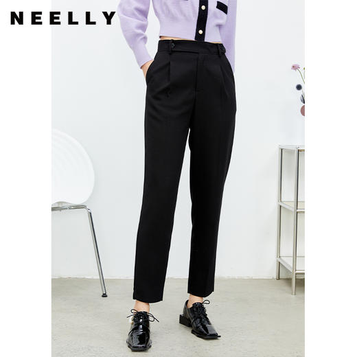 NEELLY纳俪商场同款西装裤高级感垂感直筒休闲裤女春季新款小个子N22012H01048 商品图2