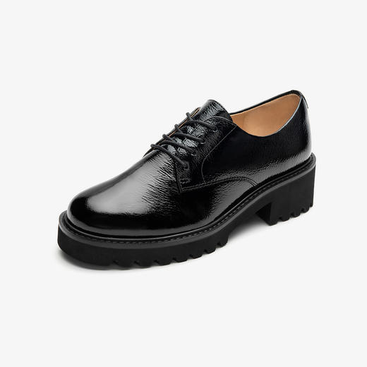 莱尔斯丹2022春夏新款时尚系带厚底英伦风女单鞋3M52101 商品图4