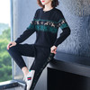 JXG-黑色运动套装女宽松秋季新款长袖针织衫欧洲站休闲时尚毛衣两件套 商品缩略图1
