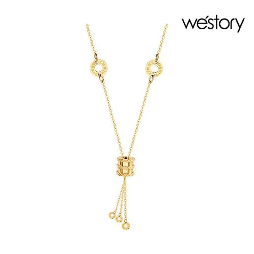 westory2022年新款小蛮腰项链女锁骨链潮流苏吊坠气质罗马项链 商品图2