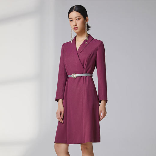 蓝地不对称收腰A字连衣裙BLWCL003000 商品图1