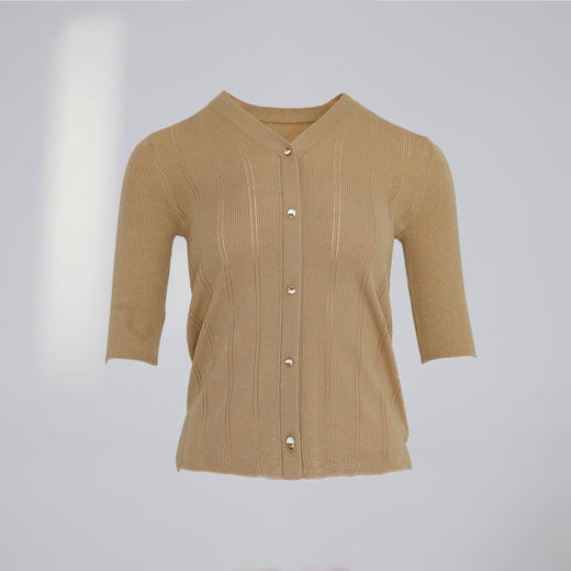 蓝地V领五分袖针织假开衫BLWCZ041000 商品图4