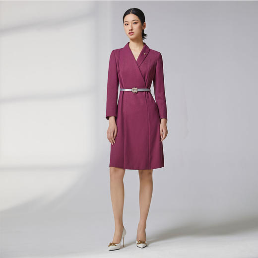 蓝地不对称收腰A字连衣裙BLWCL003000 商品图3