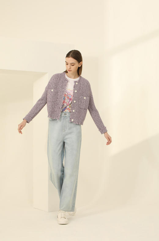 CARA 时尚贴兜针织开衫 KB221MKC0011 商品图7