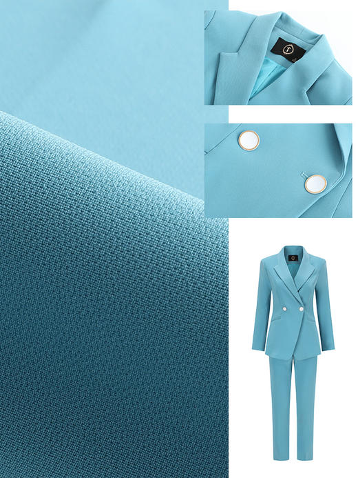 AD高级感蓝绿色职业西服套装女士春秋西装大学生面试正装工作服 商品图2