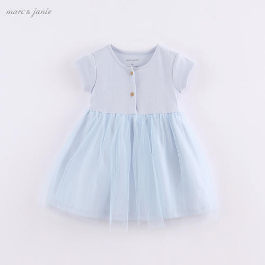 马克珍妮宝宝夏装 女童薄款针织网纱连衣裙 儿童裙子220808 商品图2