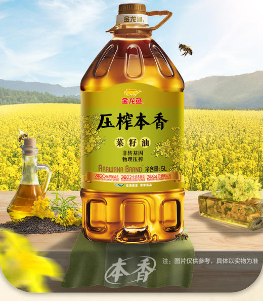 【黔味风行】金龙鱼压榨本香菜籽油5L /桶非转基因 商品图0