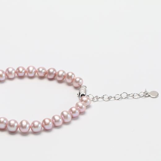 美裕 【澜海】淡水珍珠套装 项链+手链+银925耳钉6.5-7.5mm彩105473 商品图3