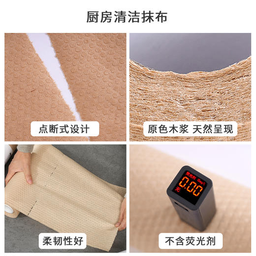 【加厚可水洗吸油纸巾】inwejia厨房干湿两用抹布 3卷/150张 可重复使用，吸油吸水纸厨房用纸卷纸 商品图8