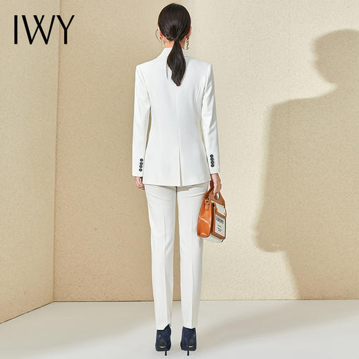 IWY/白色西装外套女春秋时尚气质职场白领女神范正装修身职业西服套装 21C12+P180 商品图2
