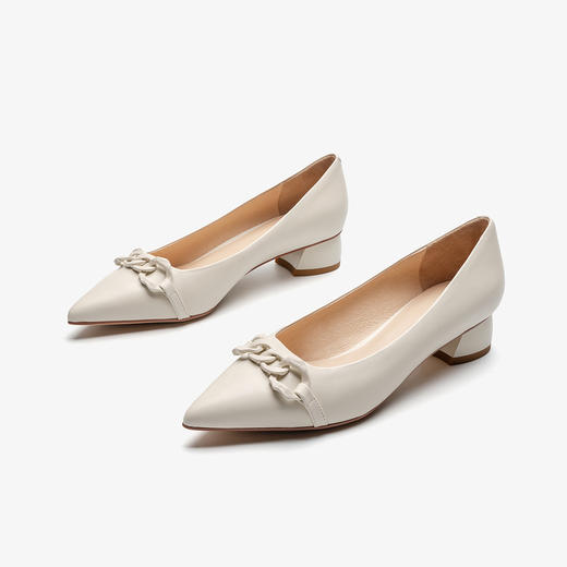 莱尔斯丹2022春夏新款尖头浅口中跟女单鞋3M35508 商品图1