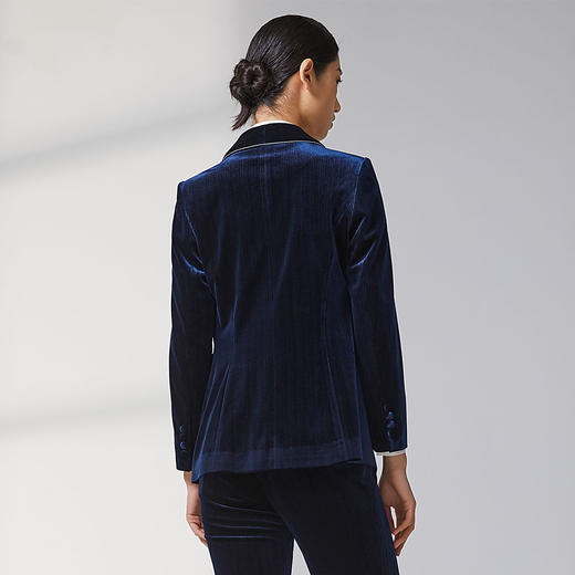 蓝地双层青果领一粒扣西服外套BLWCT025S00 商品图2