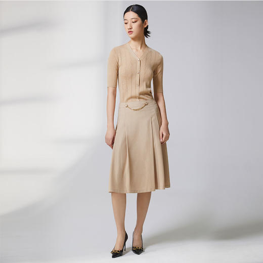 蓝地V领五分袖针织假开衫BLWCZ041000 商品图3