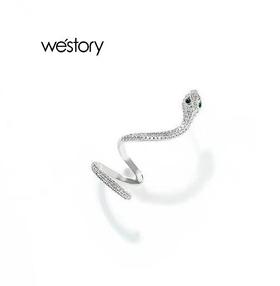 westory2022年新款小白蛇耳环高级感耳骨夹奢侈耳饰