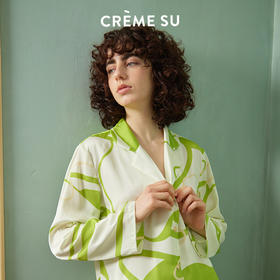 【趣味轻松】CremeSu家居服flow系列春夏印花家居服前扣宽松舒适睡衣两件套装