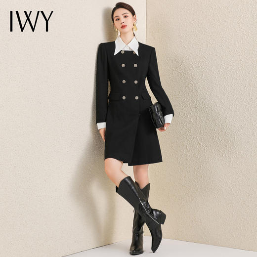 IWY/高端黑色西装外套女中长款新款高级感气质休闲西服职业装AC221+B195 商品图2