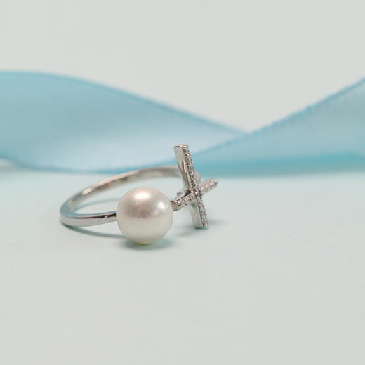 美裕 【刻爱】银925淡水珍珠戒指7-7.5mm白 105483 商品图3