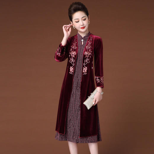 JC-JY-962刺绣连衣裙套装婚庆婚礼两件套 商品图2