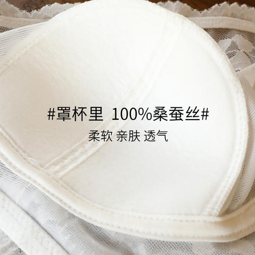 金三塔怦然心动系列法式复古蕾丝内衣女薄款舒适真丝无钢圈文胸 NZFCA396 商品图4