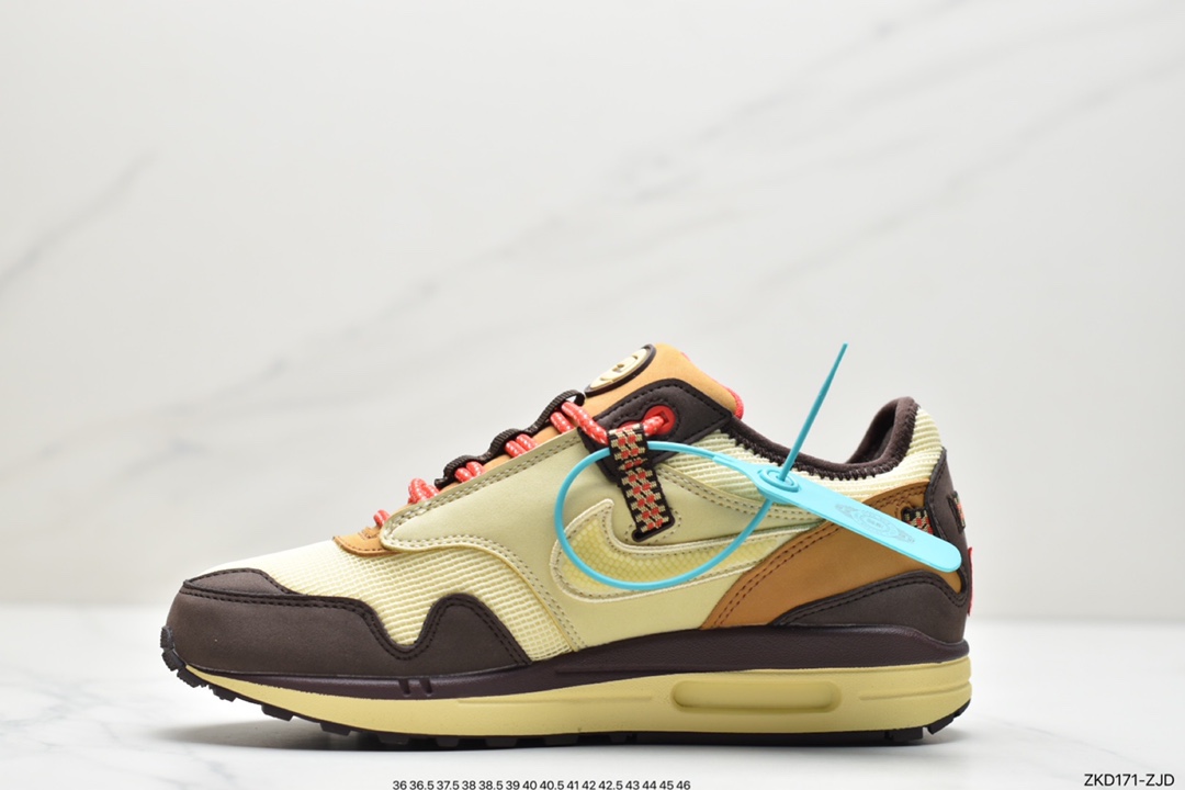 耐克travis scott x nike air max 1 cactus jack低帮复古百搭休闲