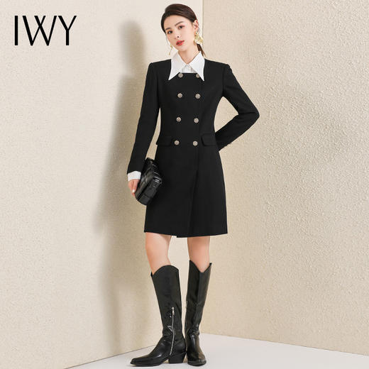 IWY/高端黑色西装外套女中长款新款高级感气质休闲西服职业装AC221+B195 商品图4