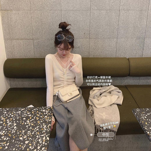 金蘑菇菇【橱窗半裙 巧克力 色 】必囤！奇妙叠片设计，巨巨巨藏肉收胯！ 商品图1