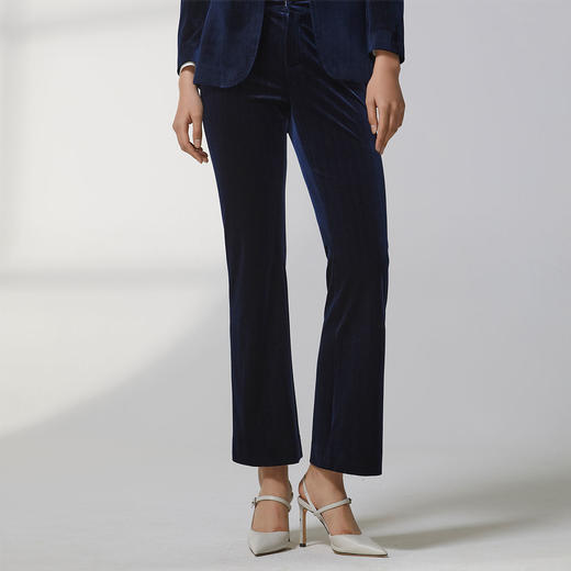 蓝地高腰包臀喇叭西装裤BLWCT025K00 商品图0