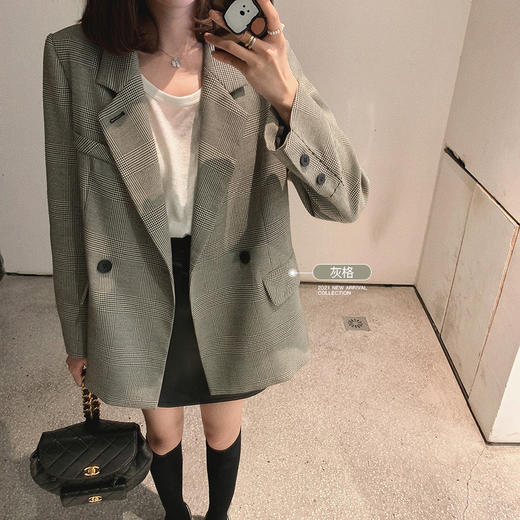 金蘑菇菇【马吉拉明线西装】大牌chic感 袖口明线韩版时髦西装女 商品图3