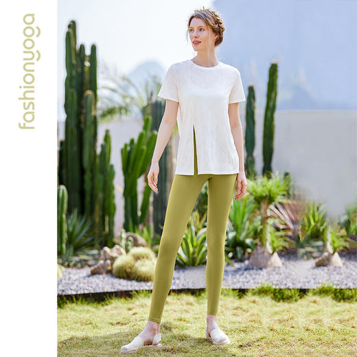 【捡漏不退换】F12306凡圣瑜伽庭花运动长款T恤（不含胸垫） 商品图8