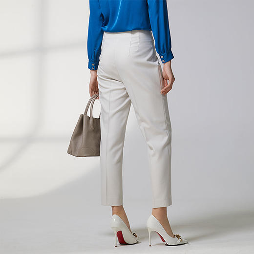 蓝地高腰无腰西装裤BLWCK054000 商品图2