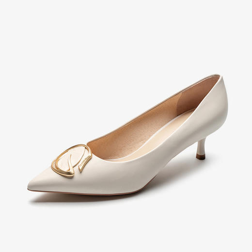 莱尔斯丹2022春夏新款优雅尖头饰扣细跟女单鞋3M49716 商品图1