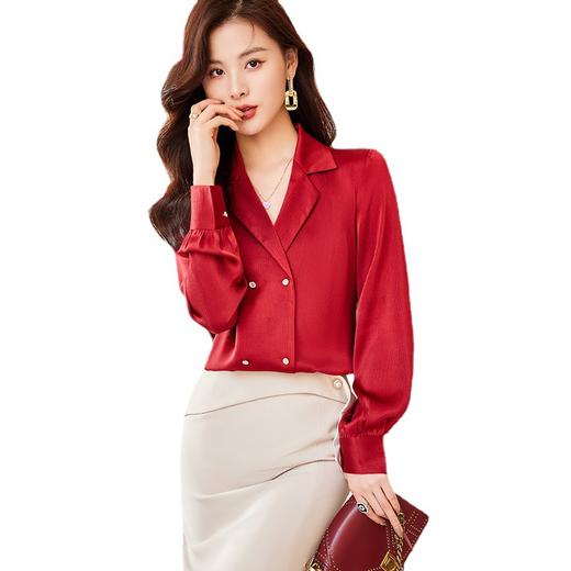 2022新款韩版长袖白衬衫女士职业修身工作服  XZ08109 商品图4